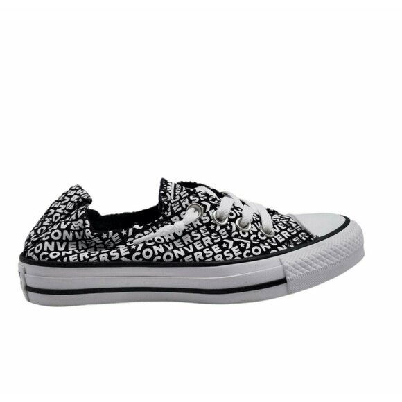 Converse All Star Shoreline Womens Logo Sneakers Shoes 565544F Black White Sz 5 - Picture 1 of 9